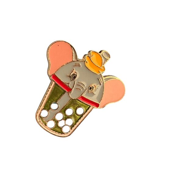 DUMBO Boba Tea Drink Enamel Backpack Pin NEW NWOT - Picture 3 of 4